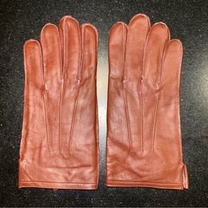 Like New J Crew Mercantile Flannel Lined Leather Gloves size M
